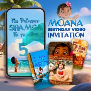 Baby Moana Personalized Birthday Video Invitation - preview 1
