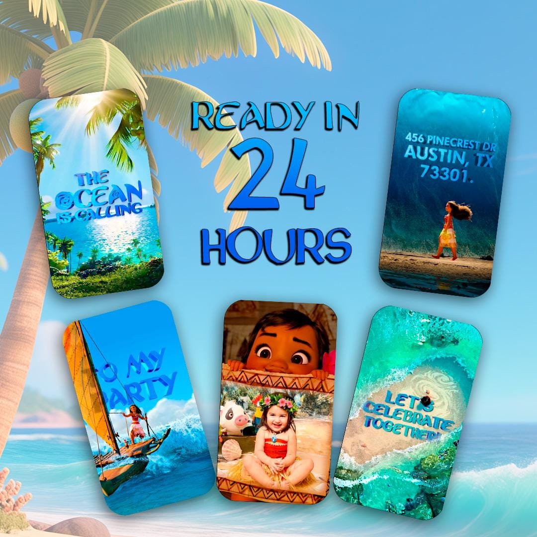 Baby Moana Personalized Birthday Video Invitation - preview 2