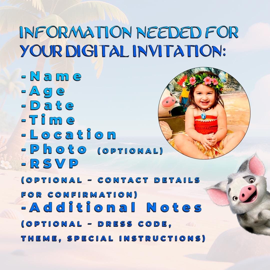 Baby Moana Personalized Birthday Video Invitation - preview 3