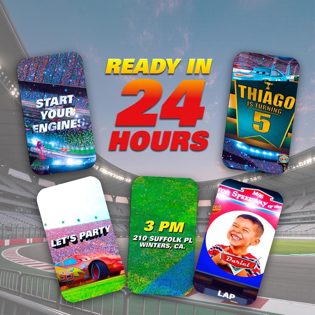 Cars Personalized Birthday Video Invitation - Lightning McQueen - preview 2
