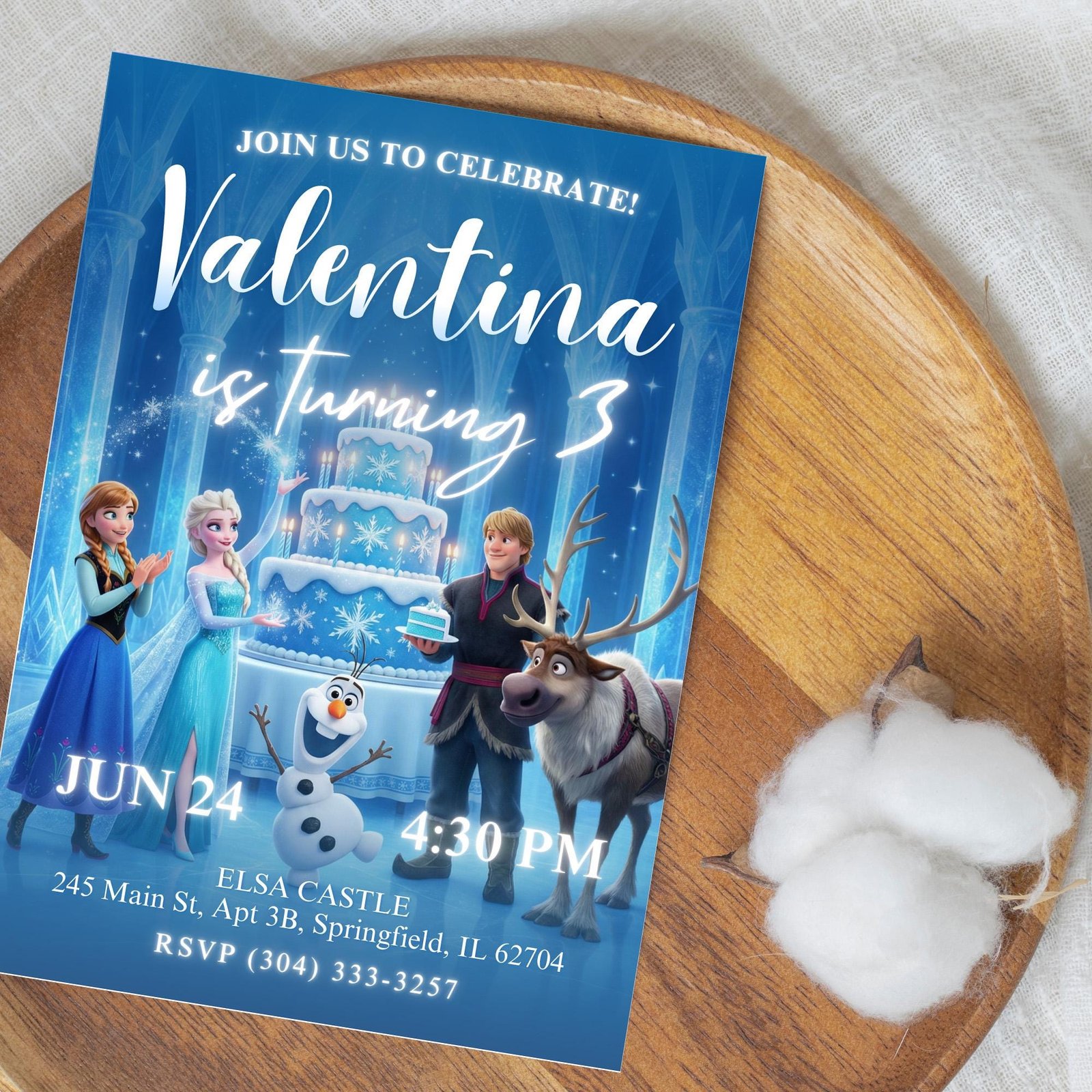 Frozen Ice Castle Birthday Invitation - Elsa & Anna - Canva Template - preview 3