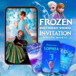 Frozen Personalized Birthday Video Invitation - Elsa & Anna - preview 1