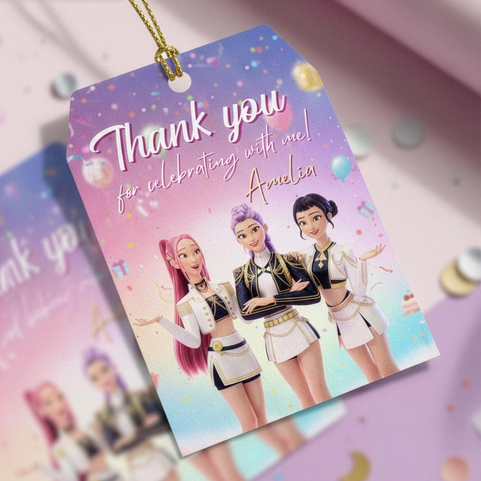 Huntrix Golden Concert Birthday Invitation Bundle - Canva Template - preview 3