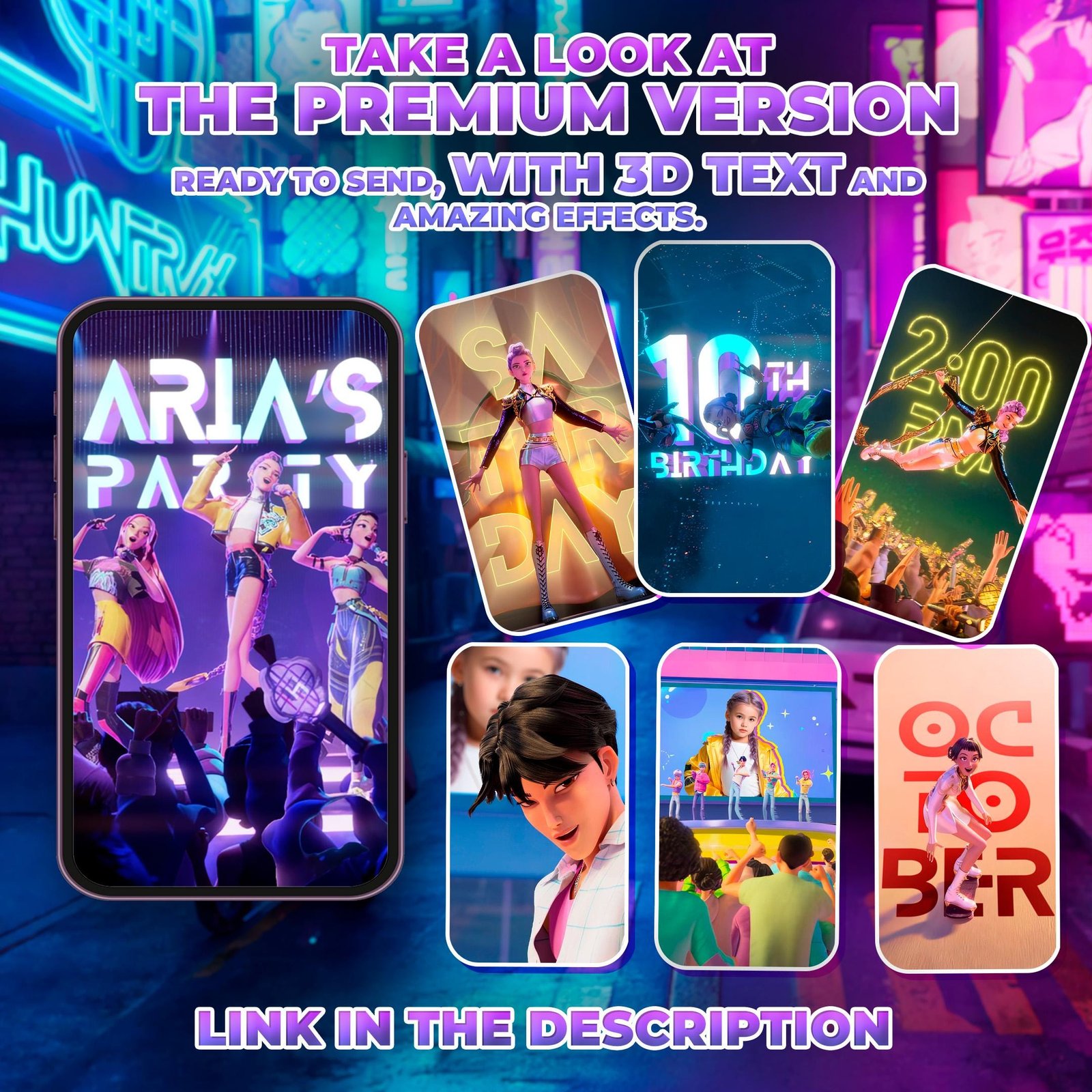 Huntrix & Saja Boys Birthday Video Invitation - Original Edition - Canva Template - preview 2
