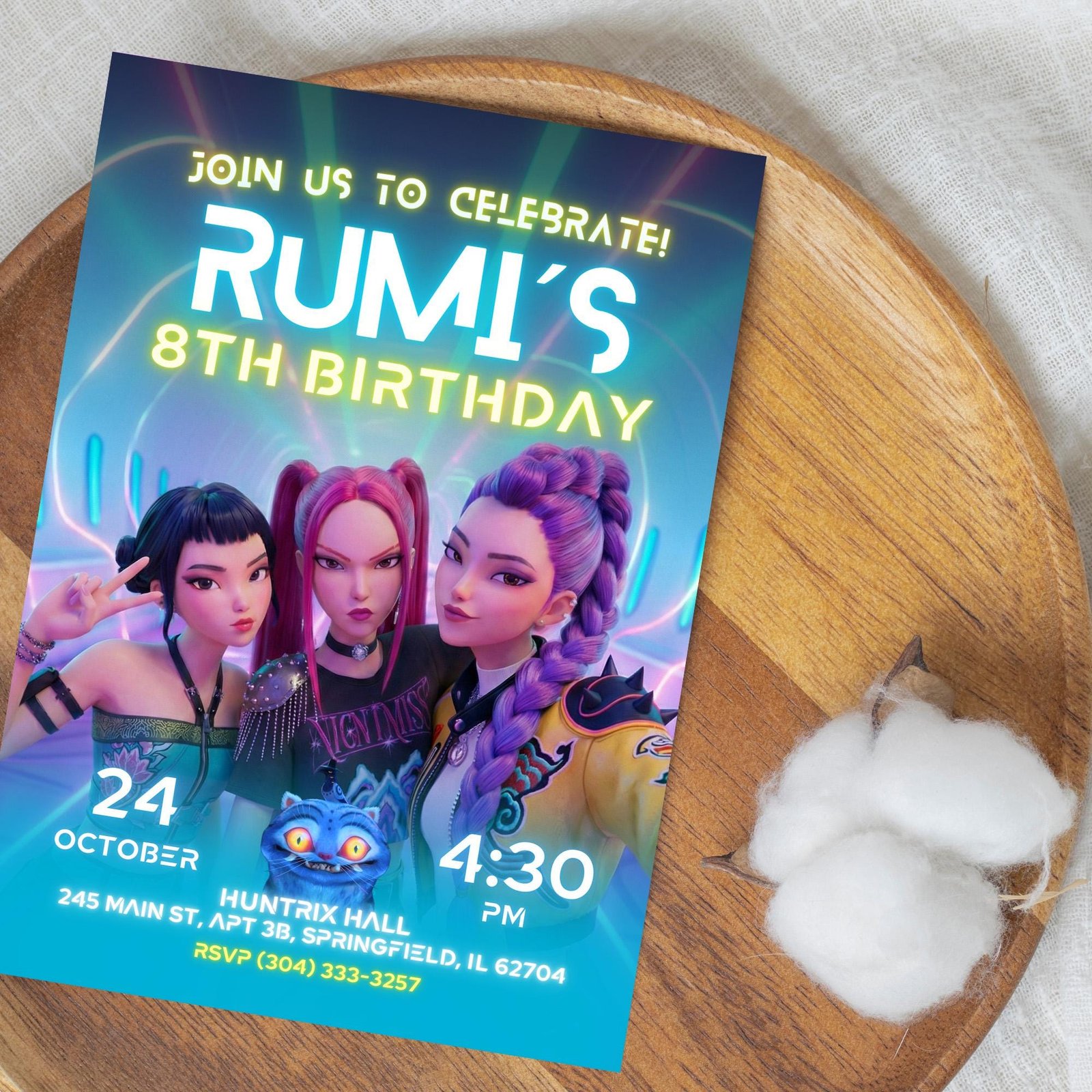 Huntrix Selfie Birthday Invitation - Canva Template - preview 3