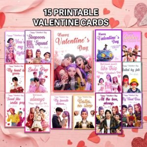 K-Pop Demon Hunters Valentine Cards – Huntrix – 15 Designs — design preview