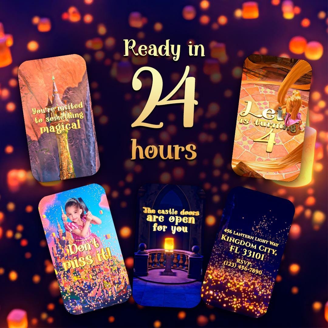 Rapunzel Personalized Birthday Video Invitation - preview 2
