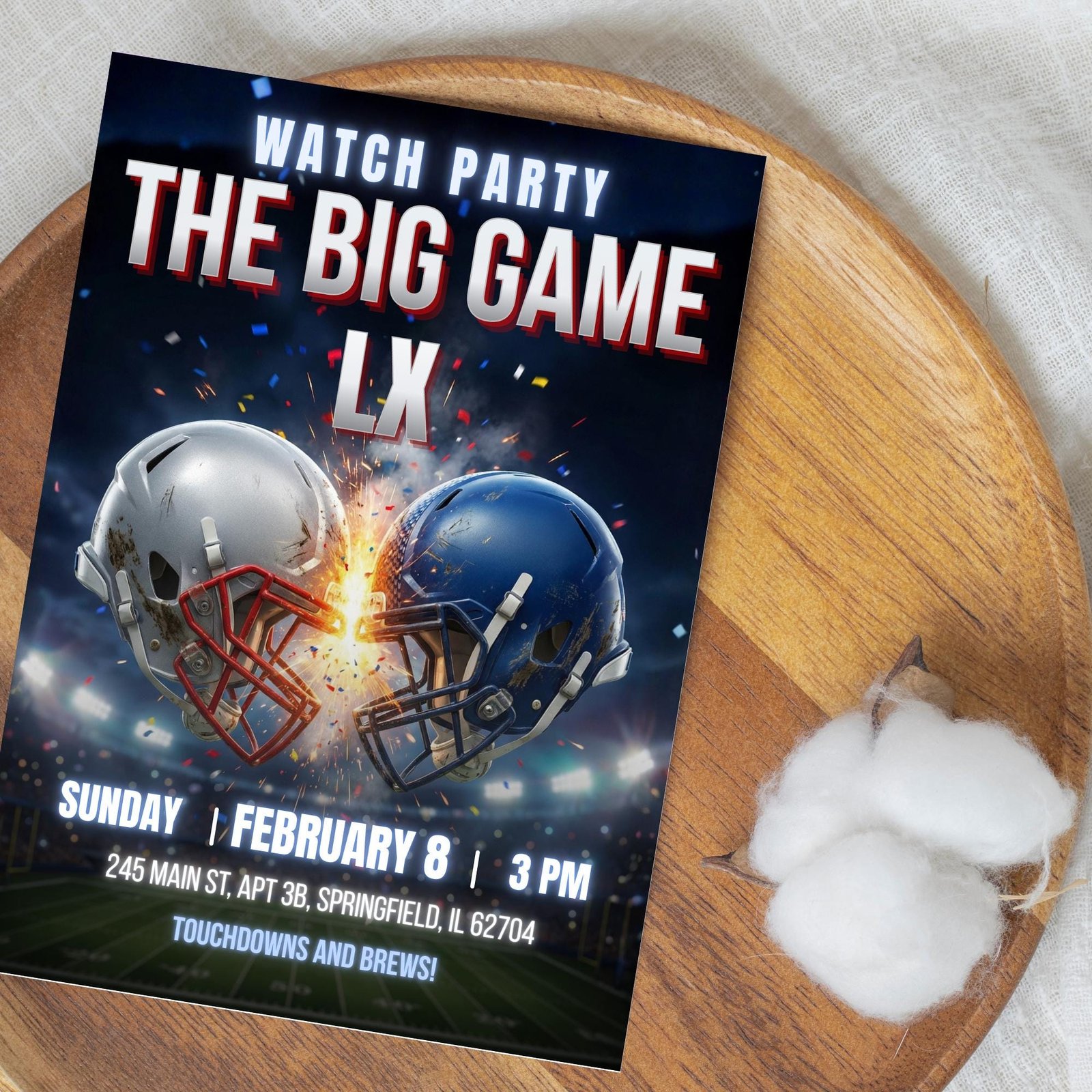 The Big Game Football Watch Party Invitation - Canva Template - preview 3